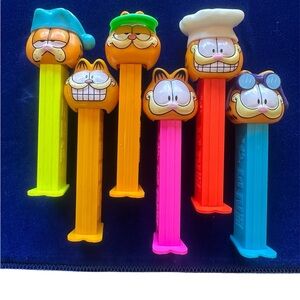 Garfield 4.9 Pez Dispenser Lot - Set of 6 Made in Slovenia, China, Hungary